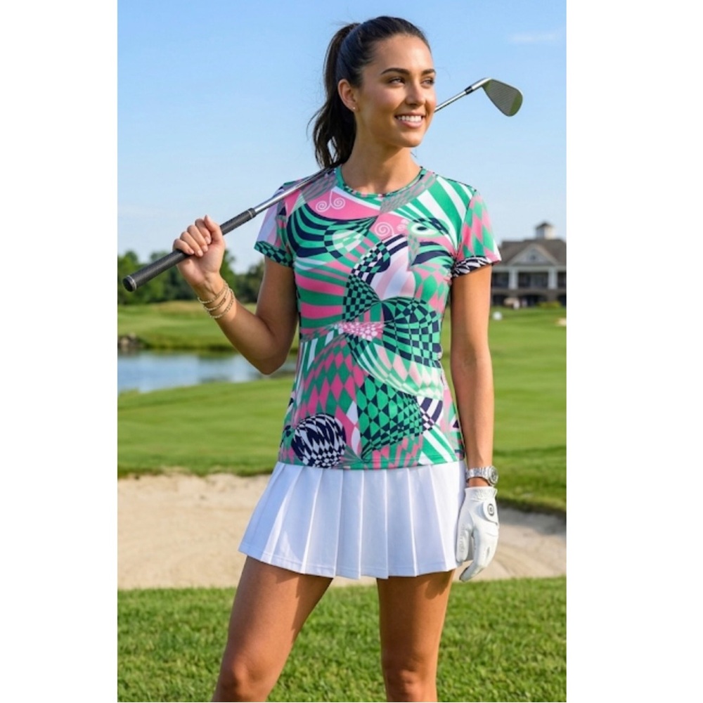 Melly M Bold Retro Geo Print Top
